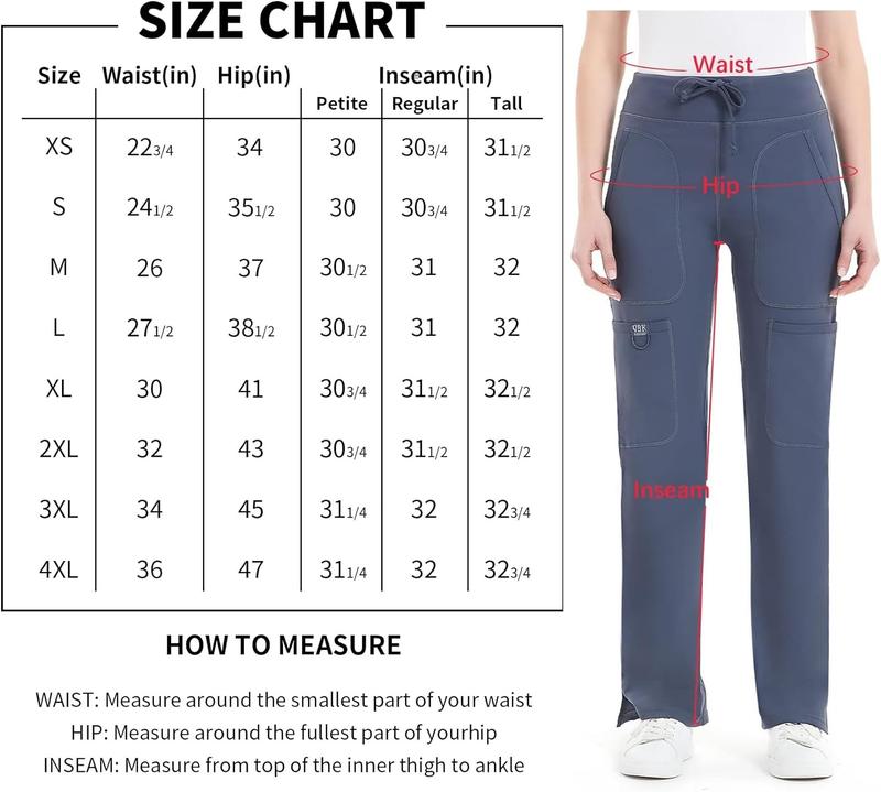 Pippi & Poppy Yoga Scrub Pants Women Mid Rise Yoga Work Pants- Five Pocket Breathable Stretchy Cargo Scrub Pant Activewear Lightweight Outdoorfun Outfits