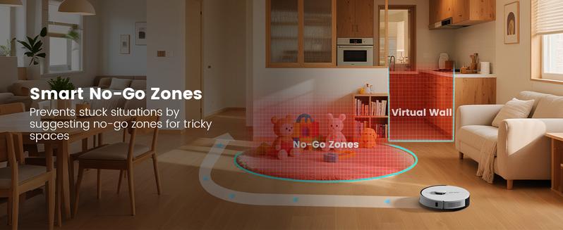 AIRROBO L60+ Self-Empty Robot Vacuum and Mop Cleaner with Ultrasonic Carpet Detection,6000Pa Suction,Laser Obstacle Avoidance,240min Long Runtime