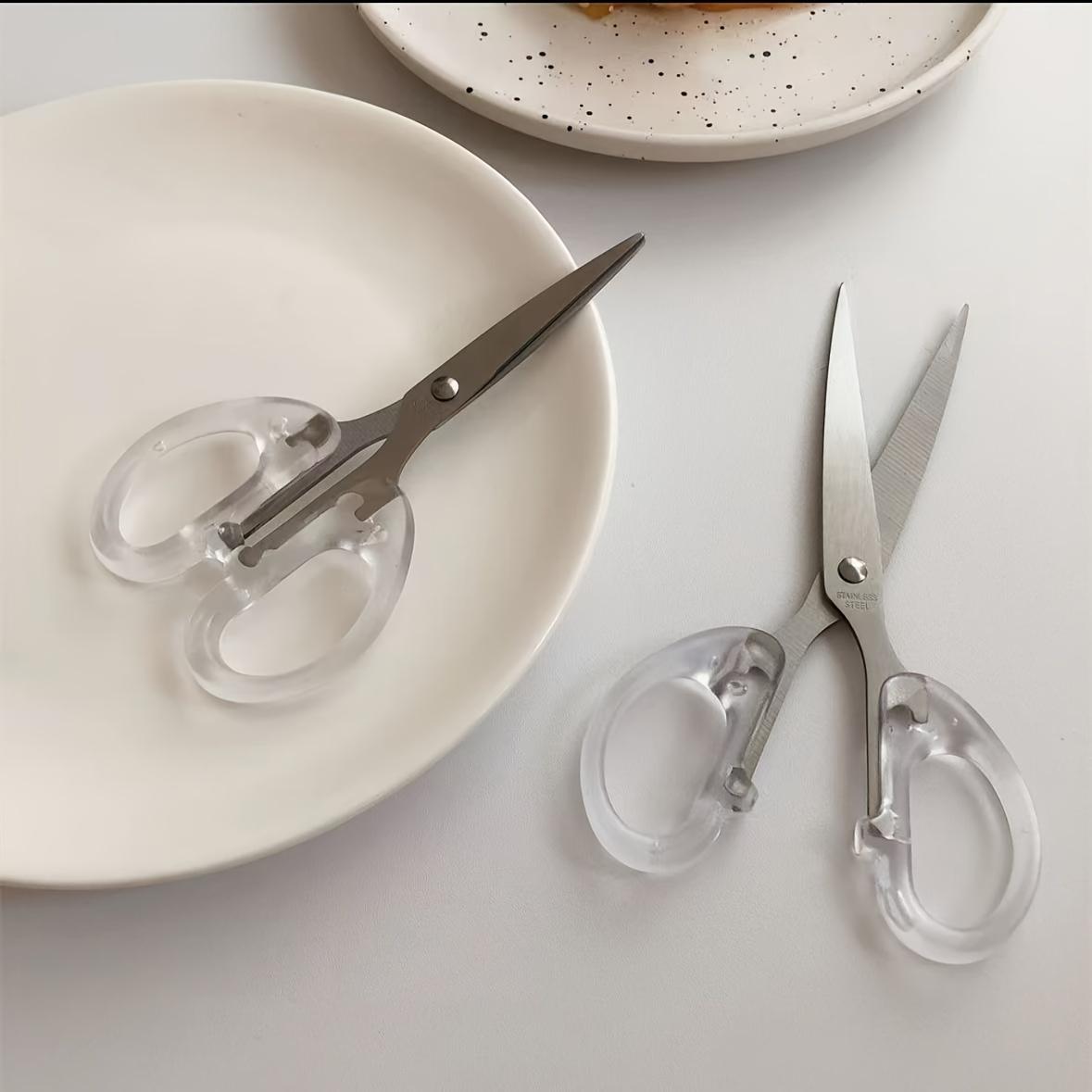 Transparent Scissors, Stainless Steel Office Scissors, Student Stationery, Hand Sewing, Line Cutting, Paper Trimming Tool