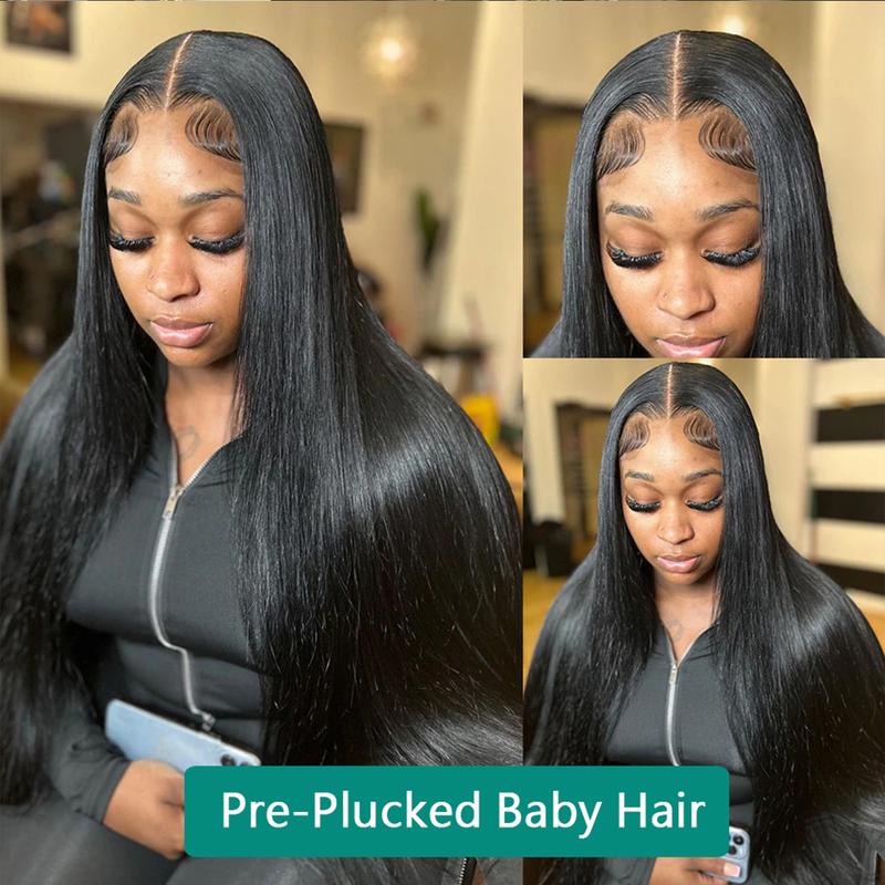 13x6 HD Transparent Lace Front Wigs Human Hair Smooth Pre Plucked For Women Brazilian Straight 13x4 Lace Frontal Wig Human Hair 180% Density TikTokShopBlackFriday
