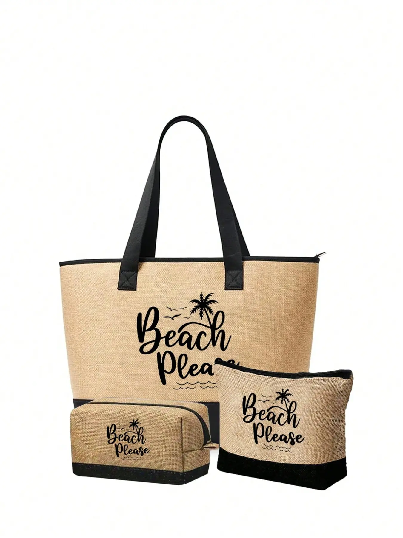 Women Beach Tote Bag Set, Tropical Summer Print with Beach Letter & Starfish, Large Reusable Beach Shopping Bag, Perfect Gift for Women Mom Teacher Bridesmaid Student, for Mother’s Day Birthday Back‑to‑School Spring Summer Holiday Wedding