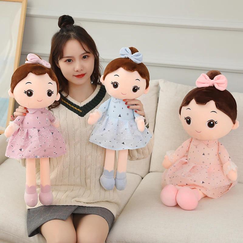 45CM Cute Angel Girl Plush Toy Lovely Stuffed Anime Figure Doll Wear Beautiful Dress Soft Toys For Girls Nice Gifts