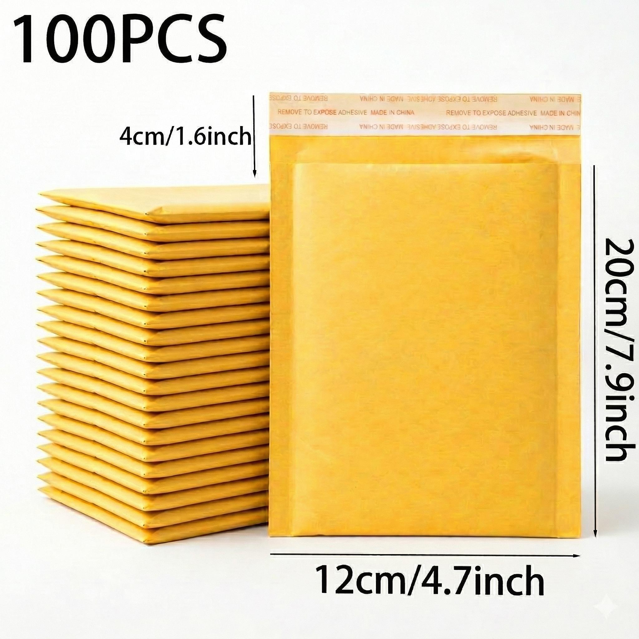 50/100 Pack 4.7x7.9 Inch Kraft Bubble Mailers, Tear-Resistant, Thick Bubble, Waterproof, Self-Sealing, Tamper-Evident, Lightweight