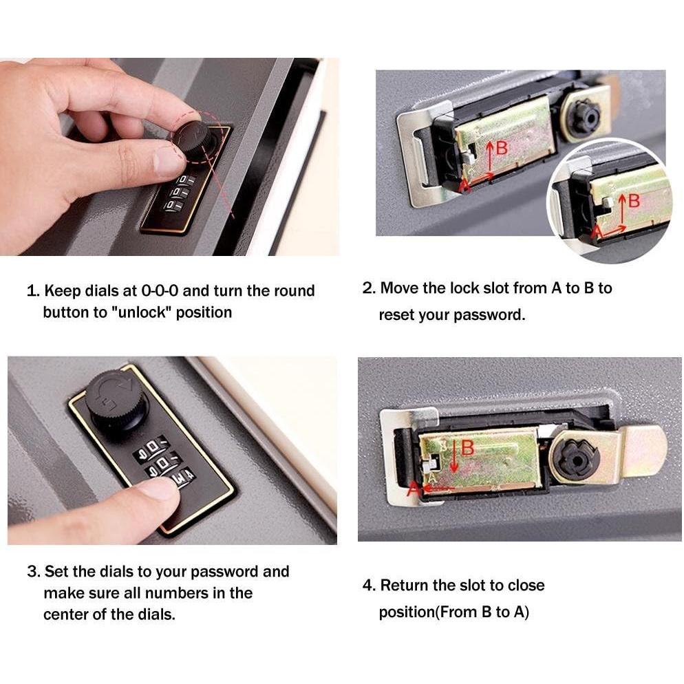 Simulated Book Storage Box with Combination/Key Lock, Black Portable Metal Secret Storage Box, Hidden Container for Cash and Jewelry with Two Keys, Suitable for Home o Office Use.