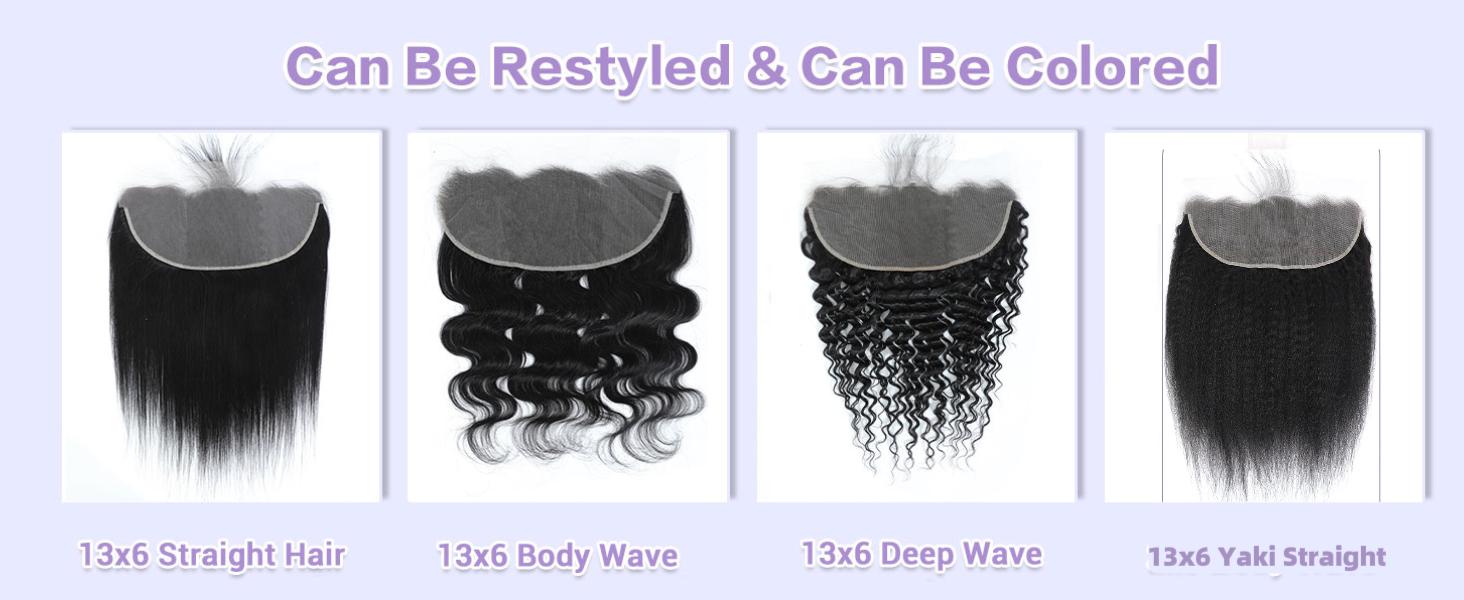 VIPbeauty 13x6 Lace Frontal HD Transparent Frontal Ear to Ear 13x6 Lace Frontal Closure With Baby Hair Free Part 100% Virgin Human Hair Closure Natural Hairline 150% Density