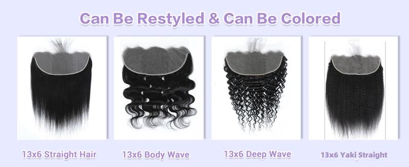 VIPbeauty 13x6 Lace Frontal HD Transparent Frontal Ear to Ear 13x6 Lace Frontal Closure With Baby Hair Free Part 100% Virgin Human Hair Closure Natural Hairline 150% Density