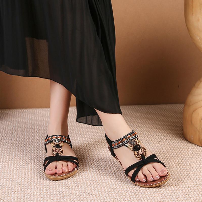 Women's Floral Print Summer Sandals Bohemian Style Summer Vacation Sandals Springfresh