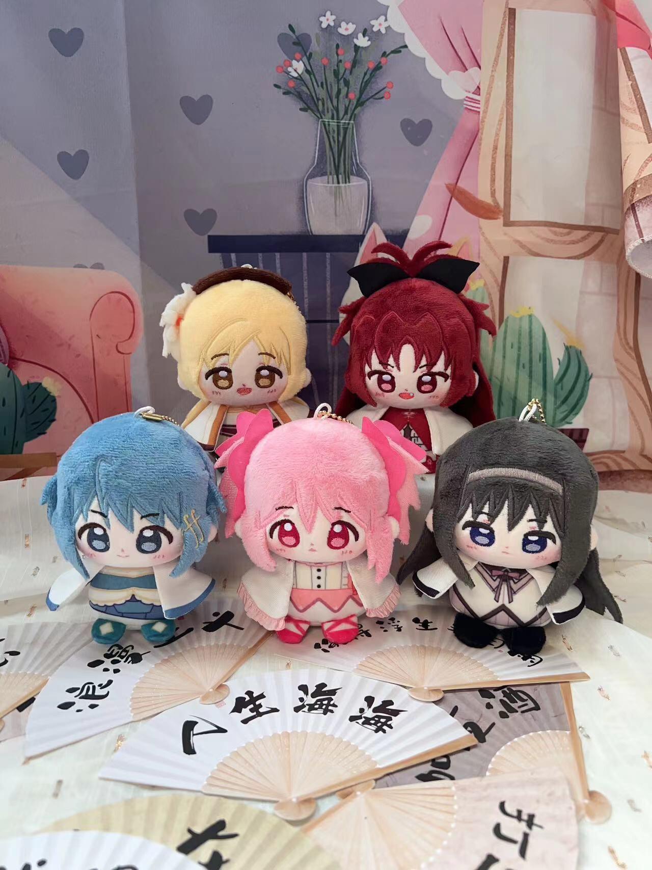 12cm Puella Magi Madoka Magica Plush Sakura Kyoko Kaname Madoka Tomoe Mami Cartoon Anime Figure Stuffed Doll Backpack Pendant