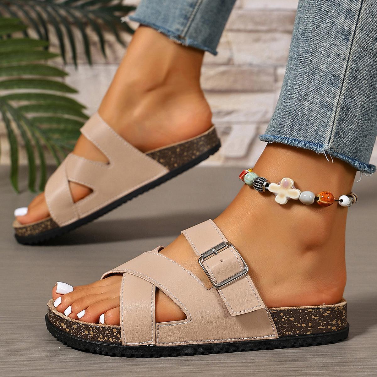 2026Casual printed Women sandals with velcro, Casual Summer Footwear, are versatile and cozy, perfect for going out in summer.