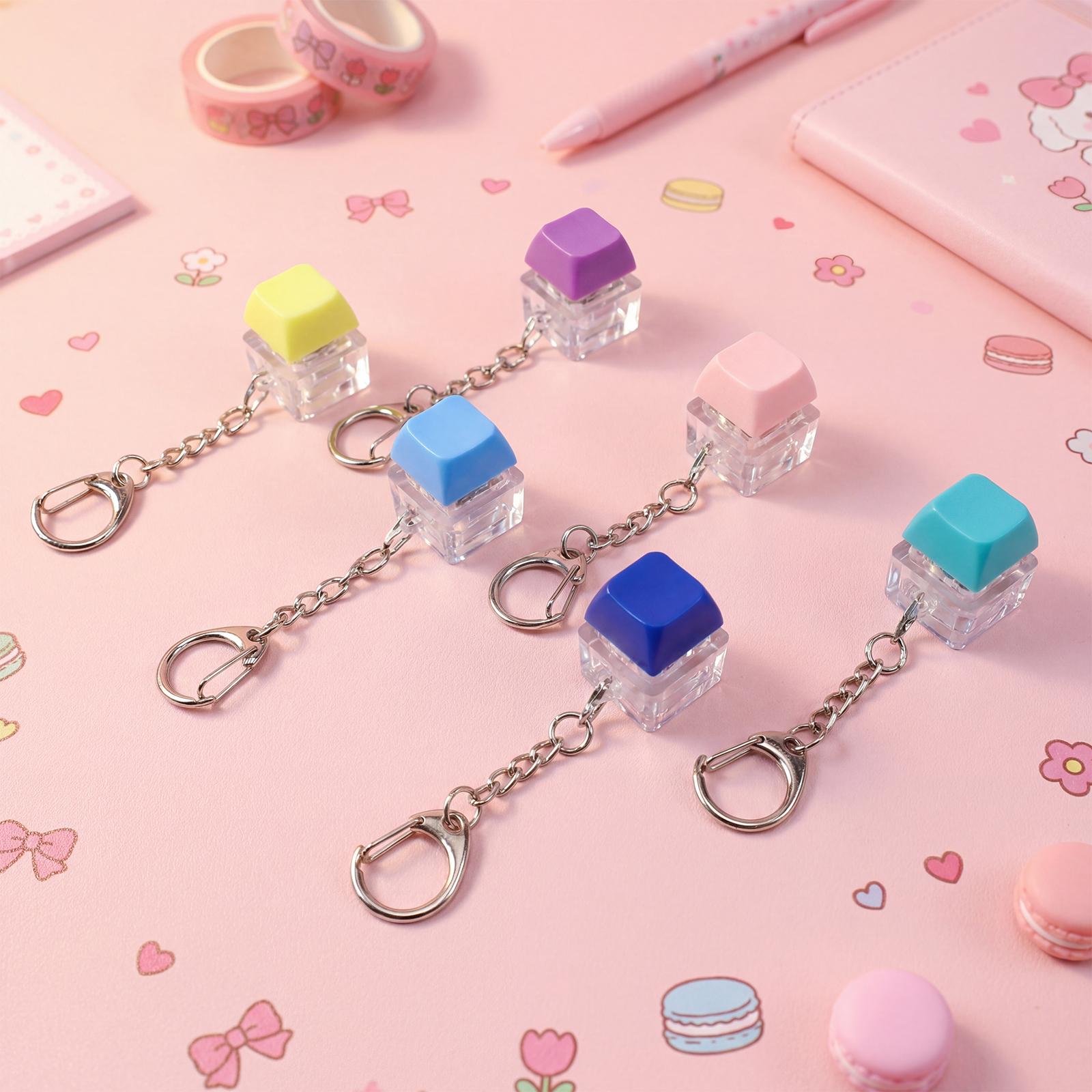 6pcs Keyboard Shaped Stress Relief Keychains, Ultra-Precise Design, Perfect for Adult Relaxation, Touch Feedback, Daily Gift, Valentine's Day Gift