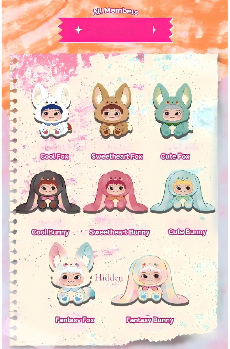 WAKUKU-Fox Mimi Mimi Trick Diary Series Figure Blind Box - Cute Plush Toys, Surprise Gifts for Friends,Suitable as Gifts for Girls Back to School