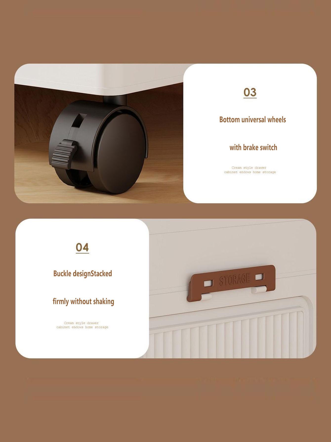 Foldable Plastic Storage Cabinet, Multi-Layer Home Organizer, Easy Assembly, Bedroom & Living Room Use, Baby Closet, Nursery, Modern Style, Cupboard