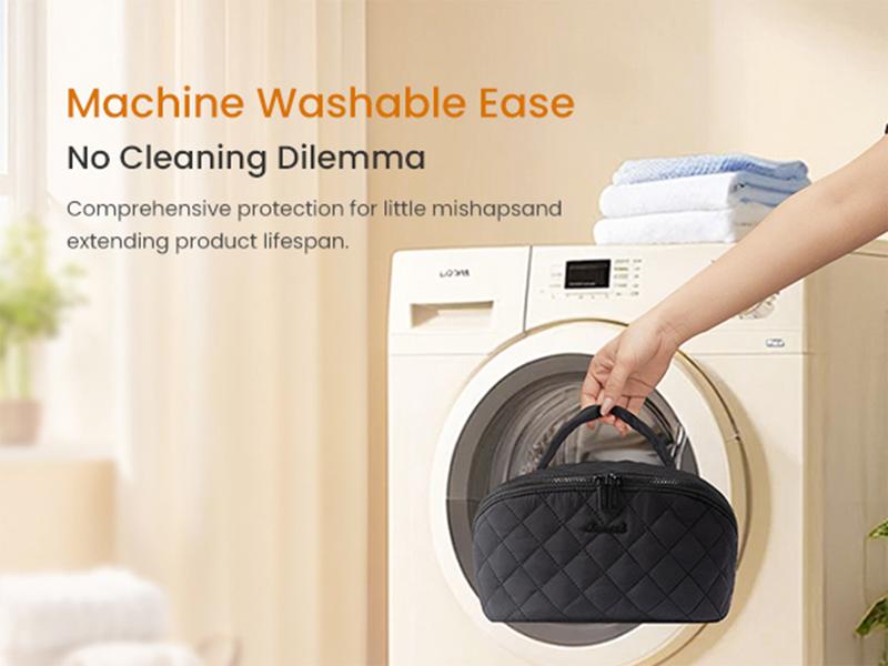 LOVEVOOK Travel Makeup Bag for Women,180° Lay-Flat Puffer Quilted Cosmetic Organizer,Portable Waterproof Toiletry Bag for Woman,Slanted Opening Make Up Bag for Everyday Use,TikTokShopStockUp