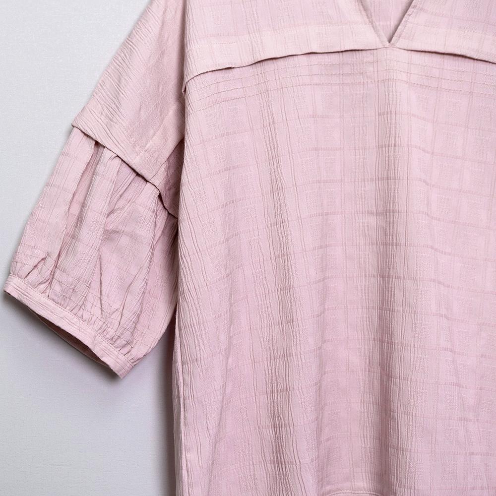 SageVell Blush Textured Blouse Layered Puff Sleeves Ruffled Collar Feminine Daily Top Cotton Fabric Soft Style Women's Shirts SpringStatements SageVell Blush Textured Blouse Layered Puff Sleeves Ruffled Collar Feminine Daily Top Cotton Fabric Soft Style Women's Shirts SpringStatements