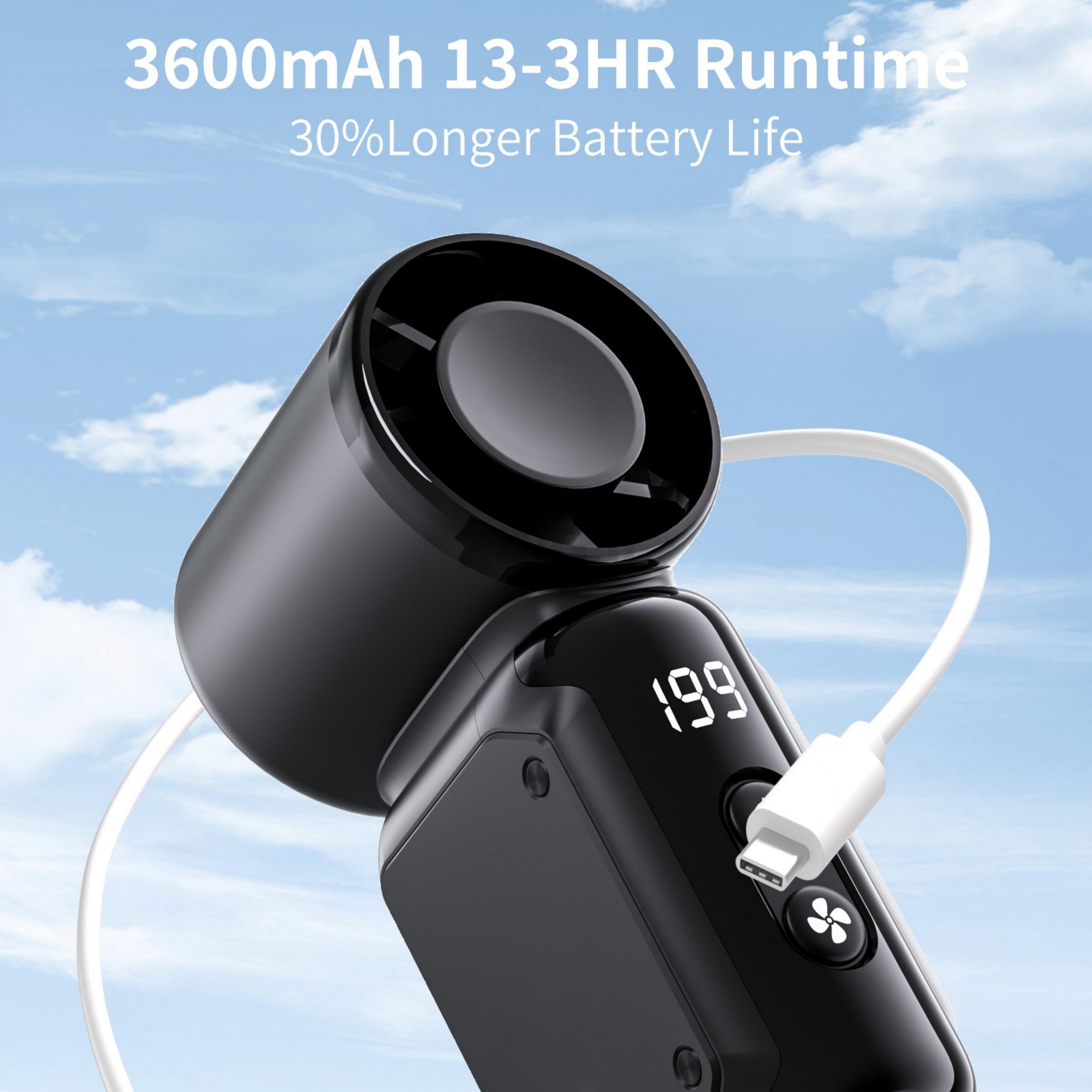 Mini Multipurpose Handheld Fan, Powerful Turbo Portable Fan with Speed Levels 1–199, 18,000 RPM High-Speed Motor, 3–13 h Max Cooling Time, 3600mAh Rechargeable Battery, Pocket Personal Travel Gadget for Women and Men