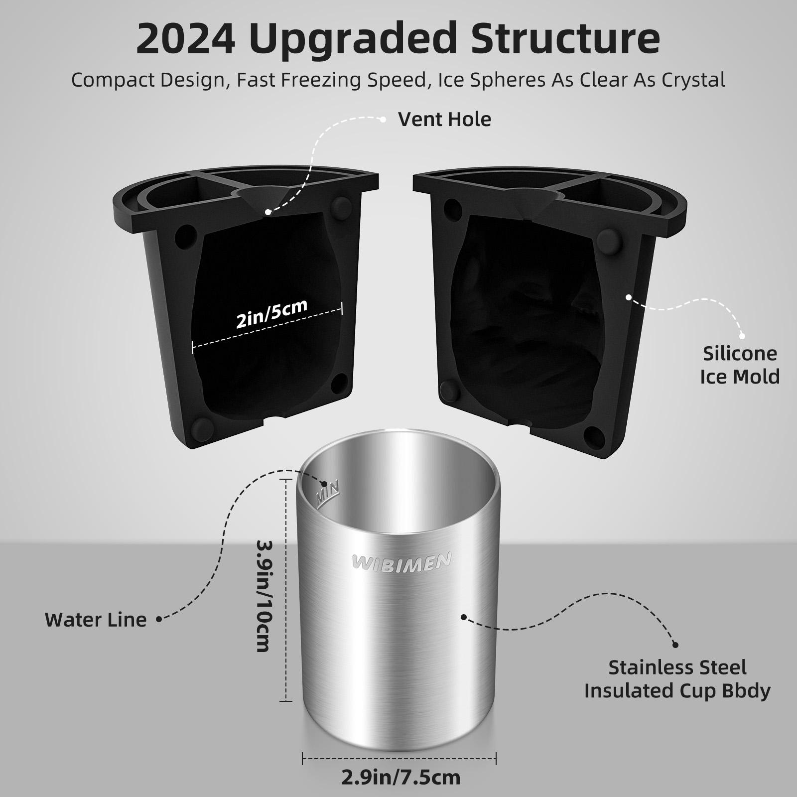 WIBIMEN Whiskey Lover’s Gift – Funny Stainless Steel Face Ice Mold for Cocktail Fans Fathersdaygift Silicone Shaker Set Utensils