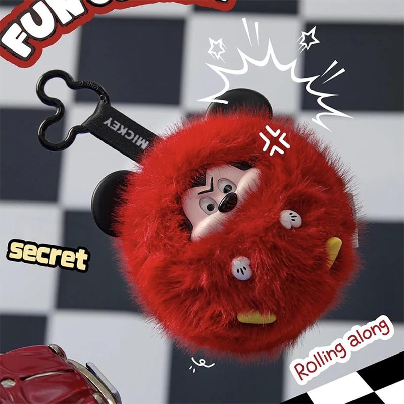 Disney Mickey Fun Collision Series Blind Box Keychain Soft Vinyl Plush Mini Doll Pendant Surprise Cartoon Figure Bag Charm Gift for Kids Her Him Collectible Cute Accessory Valentine Gift for Girlfriends