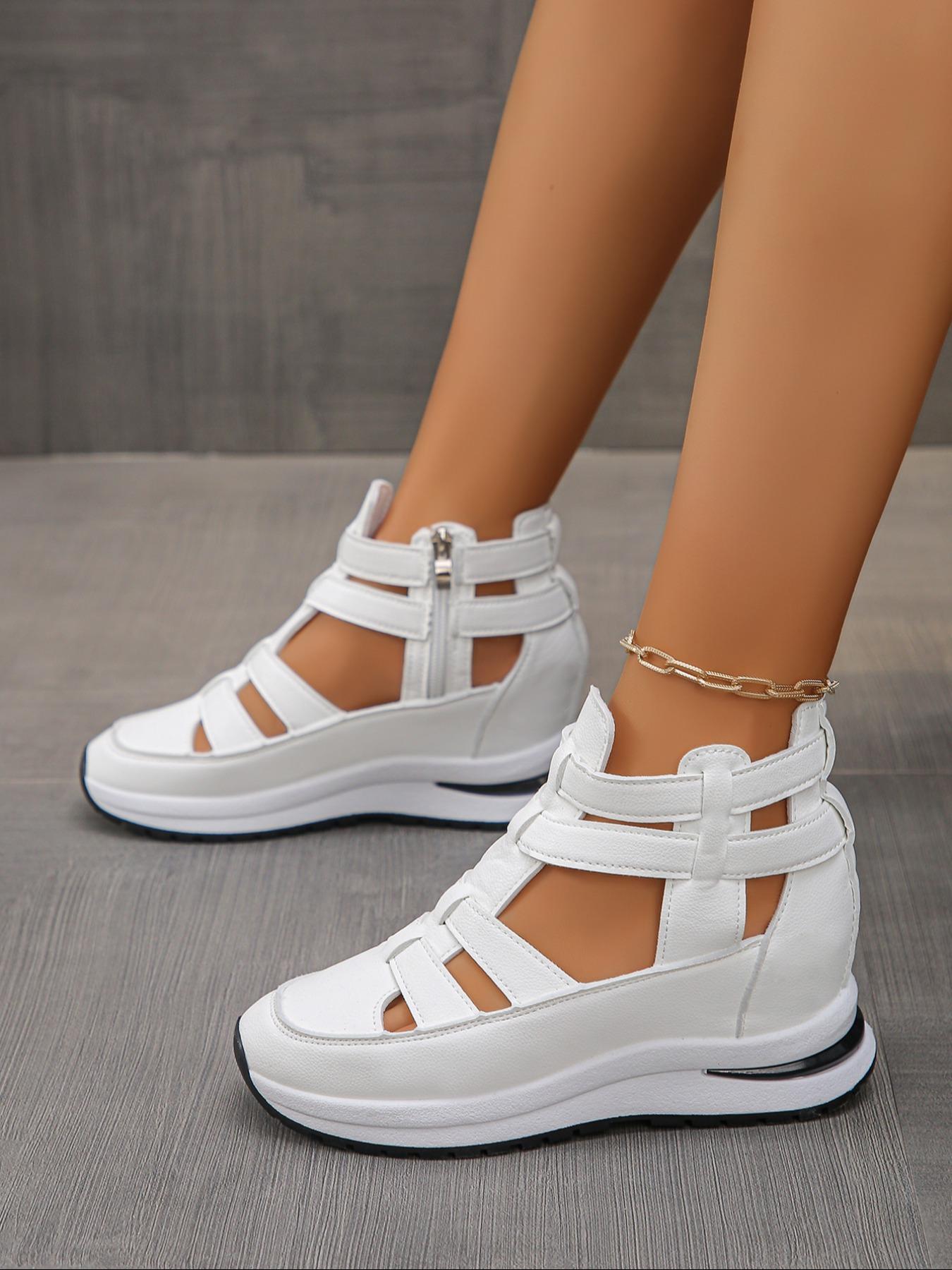 Fashionable Solid Color Platform Sandals, Casual Comfortable Sandals for Summer, Female All-match Round Toe Sandals for Daily Wear, Walking Shoes, Ankle Strap Sandal