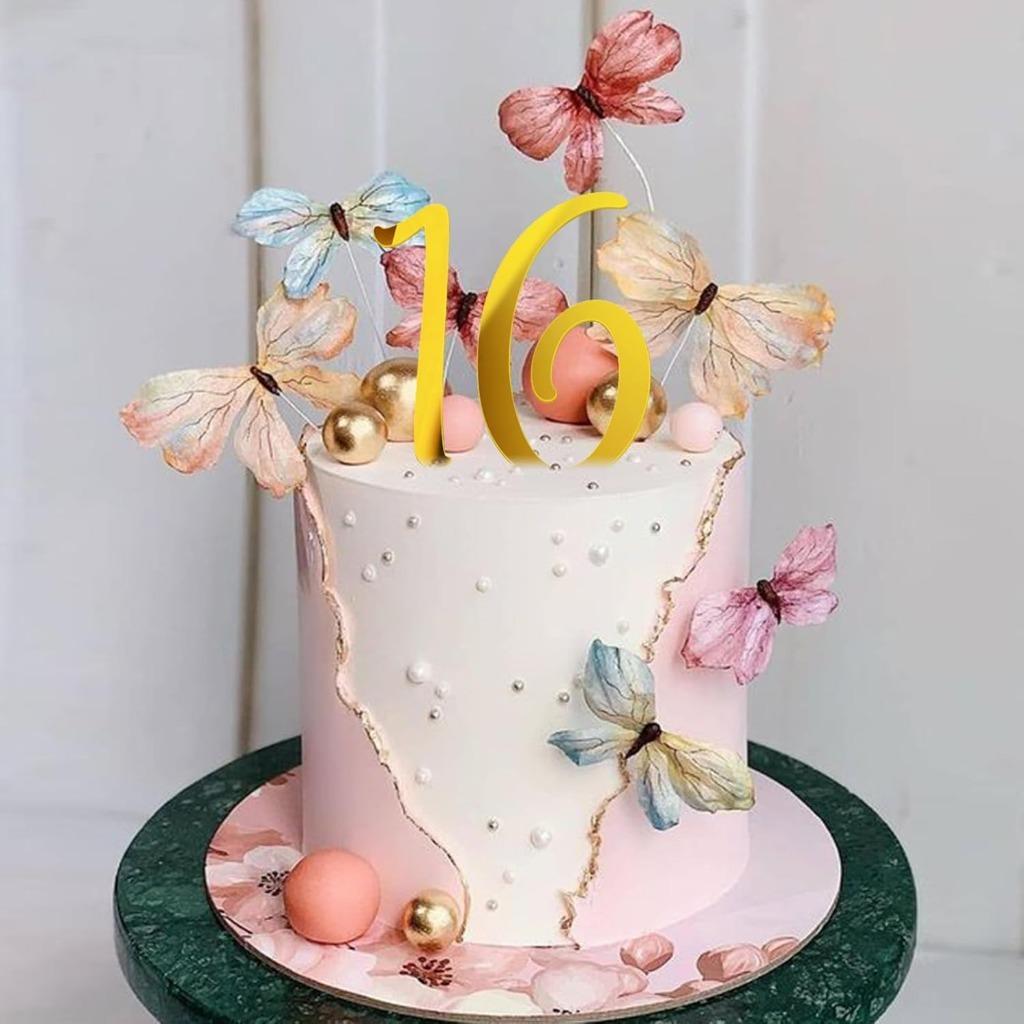 Upgrade Version Cake Decoration, 0-9 Years Birthday Cake Decorations, Reusable, Suitable for All Ages Wedding Celebration Party Supplies