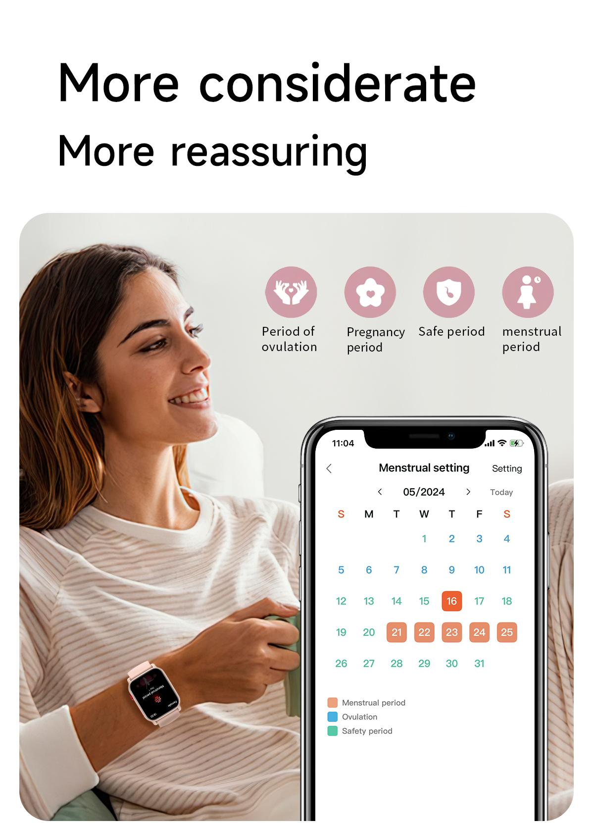 Smart Watch for Men and Women with Call/Message Reminder, Smart Watch 1.83 Inch Touch Screen, Fitness Watch Heart Rate/Sleep/Calorie/Step Monitor, Emergency Flashlight, Activity Tracker for Android iOS