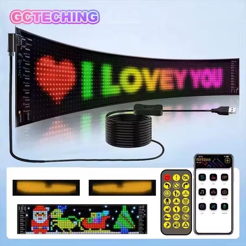 Flexible LED Matrix Pixel Display Devil Eye Car Light Decoration, Programmable Digital Panel, DIY Custom Patterns Text Animations, Bluetooth-compatible APP Control