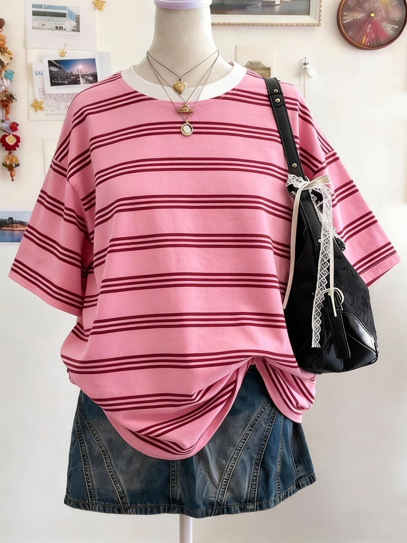 Vintage Patchwork Graphic T-Shirt, Bright Colors, Comfortable Jesus Cross Faith Pattern, Round Neck, Casual Daily Wear
