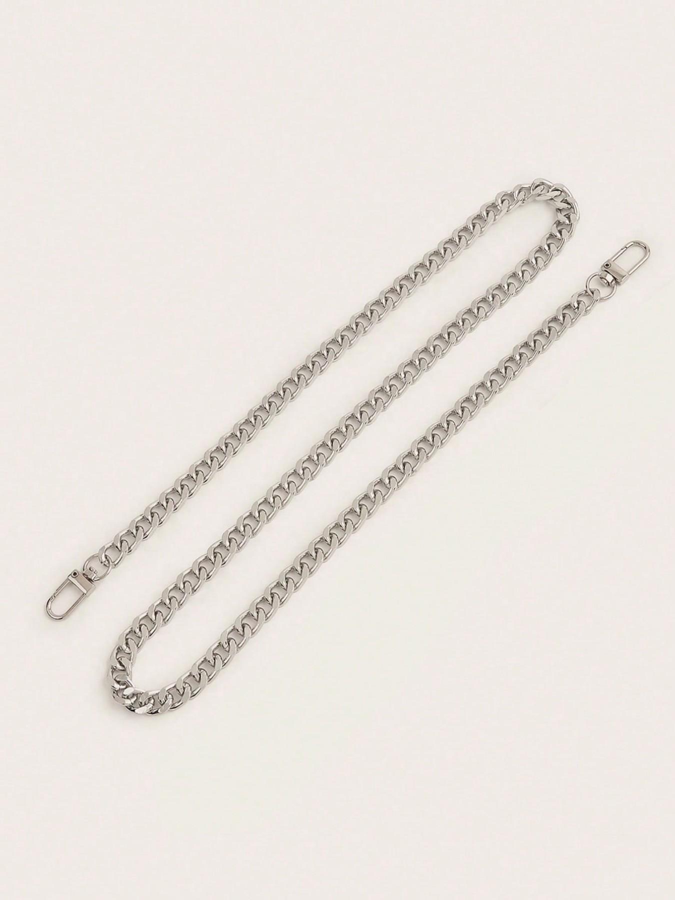 Multi-Size Metal Curb Chain Bag Strap, Silver Color Replacement Shoulder Strap, Removable Adjustable Strap, Detachable Chain Strap, 20-120cm Length, Universal Handbag Accessory, Accessories For Bags