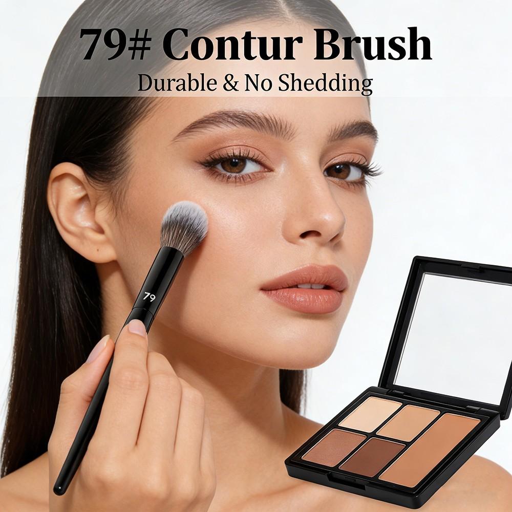Pro79# Contour Brush, Face Contour Setting Powder, Sculpting Brush, High Quality Tapered Highlighter, Contour Powder Makeup Tool