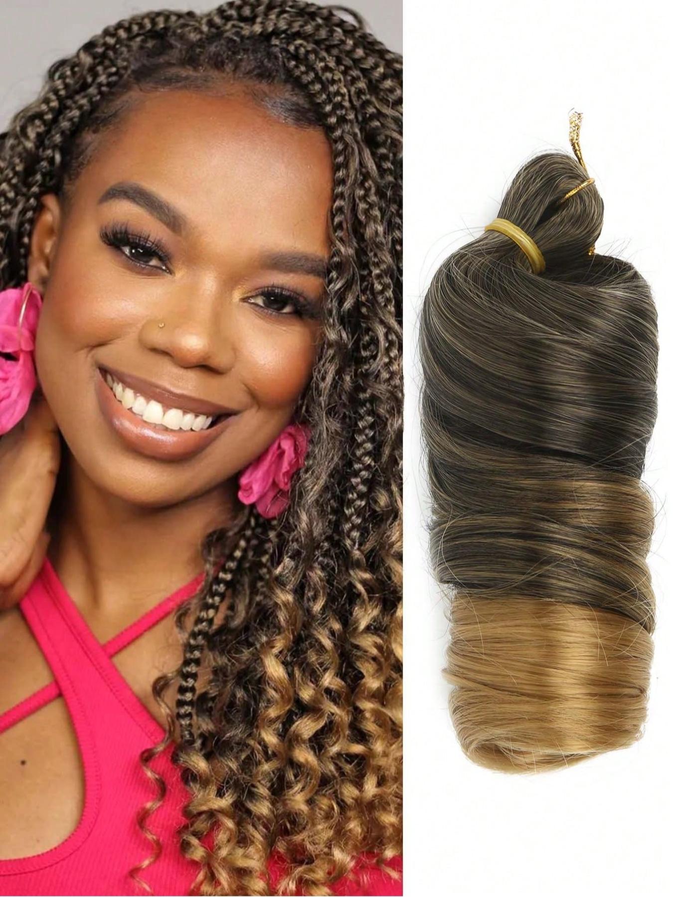 14 Inch Synthetic French Curly Crochet Hair, Heat Resistant Loose Water Wave Braiding Hair Extensions, Ginger Orange Wavy Curls for Women Daily Party Holiday, Synthetic Hairpiece