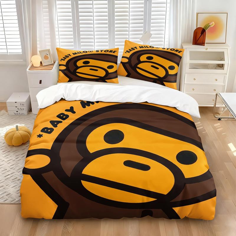 BAPE Multi-Color Camo Kids 3-Piece Bedding Set, Soft & Durable Fabric, Playful Rainbow Camouflage Print, Street Style Bedroom Decor for Kids, Ideal Gift for Young Streetwear Enthusiasts