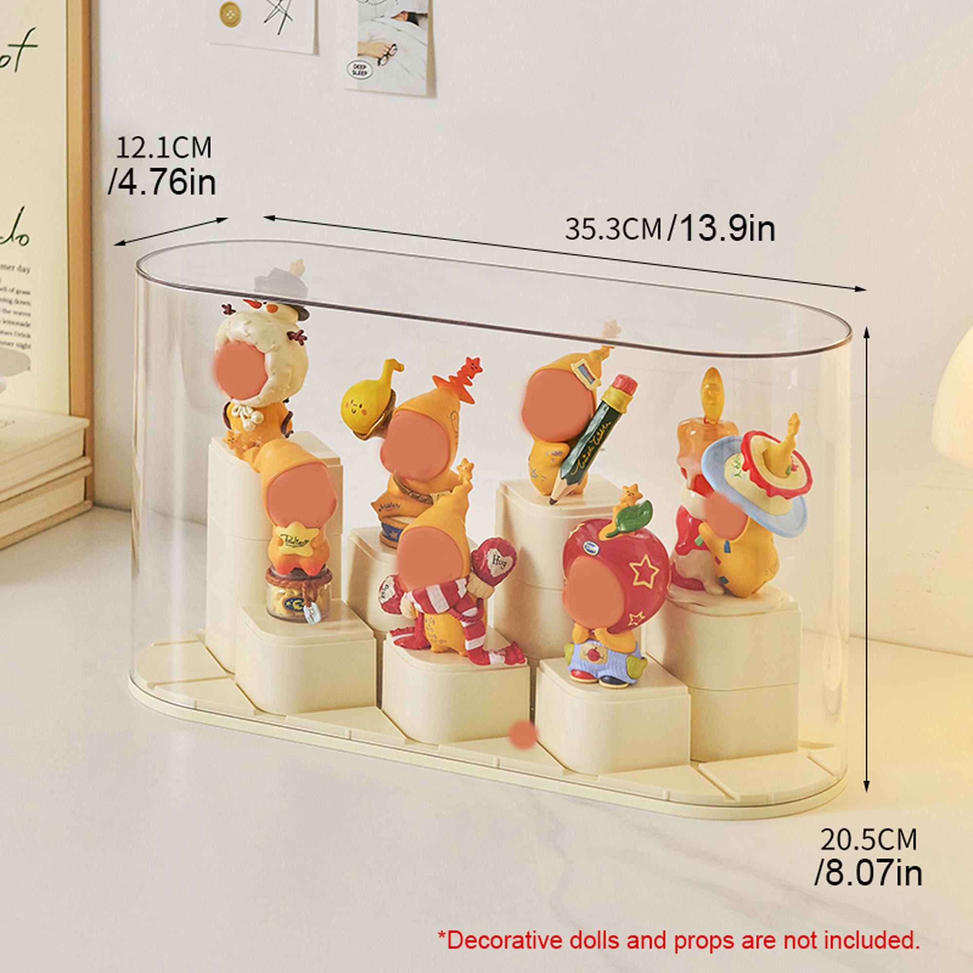 Desktop Figure Doll Hanging Storage Display Box, Clear Organizer, Dustproof Moisture-Proof, DIY Building Block Module, Suitable for Labubu Skullpanda Dimoo Hirono Molly Collectibles