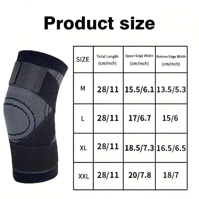 Knee Brace for Men & Women, Compression Sleeve with Adjustable Straps, High-Elastic Fabric Knee Pad for Daily Workouts & Sports Activities Knee Saver