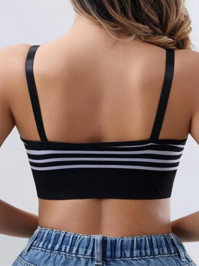 Maternity Striped Print Buckle Front Nursing Bra, Adjustable Strap Seamless Breastfeeding Pregnancy Bra, Maternity Bras, Maternity Lingerie for All Seasons