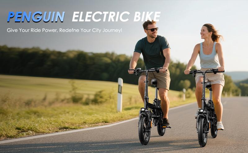Electric Bike 750Watt Motor, 22MPH 30+ Miles PAS Range Bikes, Folding Ebike 14" Adults Electric Bicycles, 48V12 Removable Battery,  Men's and Women's Adult E-bike,UL 2849 Certified