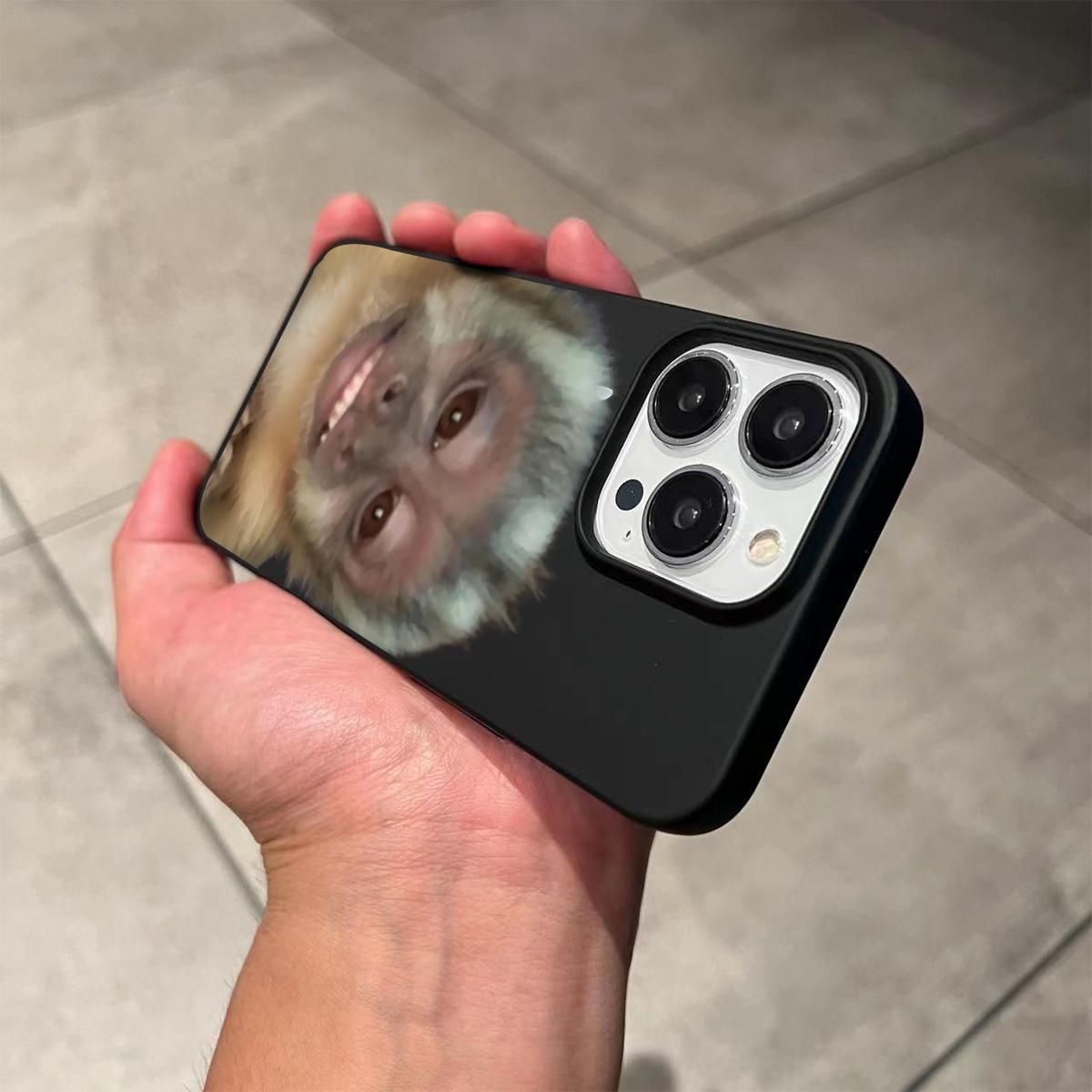 Cute Monkey Pattern Phone Case , Silicone , Shockproof ,Slim, Anti-Scratch Soft Microfiber Lining For iPhone 17 16 15 14 13 12 11 Pro Max Plus Air Y2K