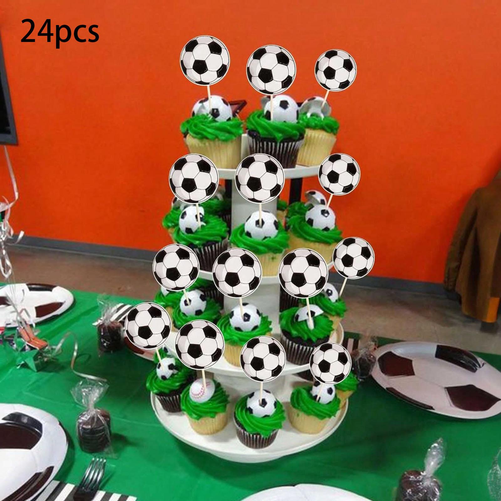 Football Theme Cupcake Decorations, Birthday Party Supplies, Usa Canada Mexico World Cup Sports Theme, 12/24 Pieces Paper Picks