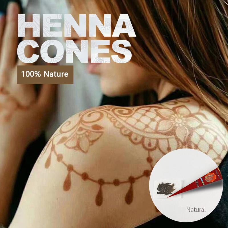 Henna Tattoo Kit(3 Cones,25g Each) Three templates are included Cosmetics Makeup Face Paint