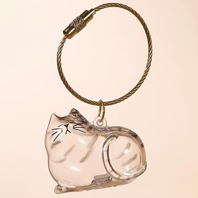 Set of 5 Cat Hair Memorial Boxes, Hanging Rotating Capsules, Cute Cat-Shaped Pet Hair Storage Jars, Memorial Pendant Gifts, with Hooks