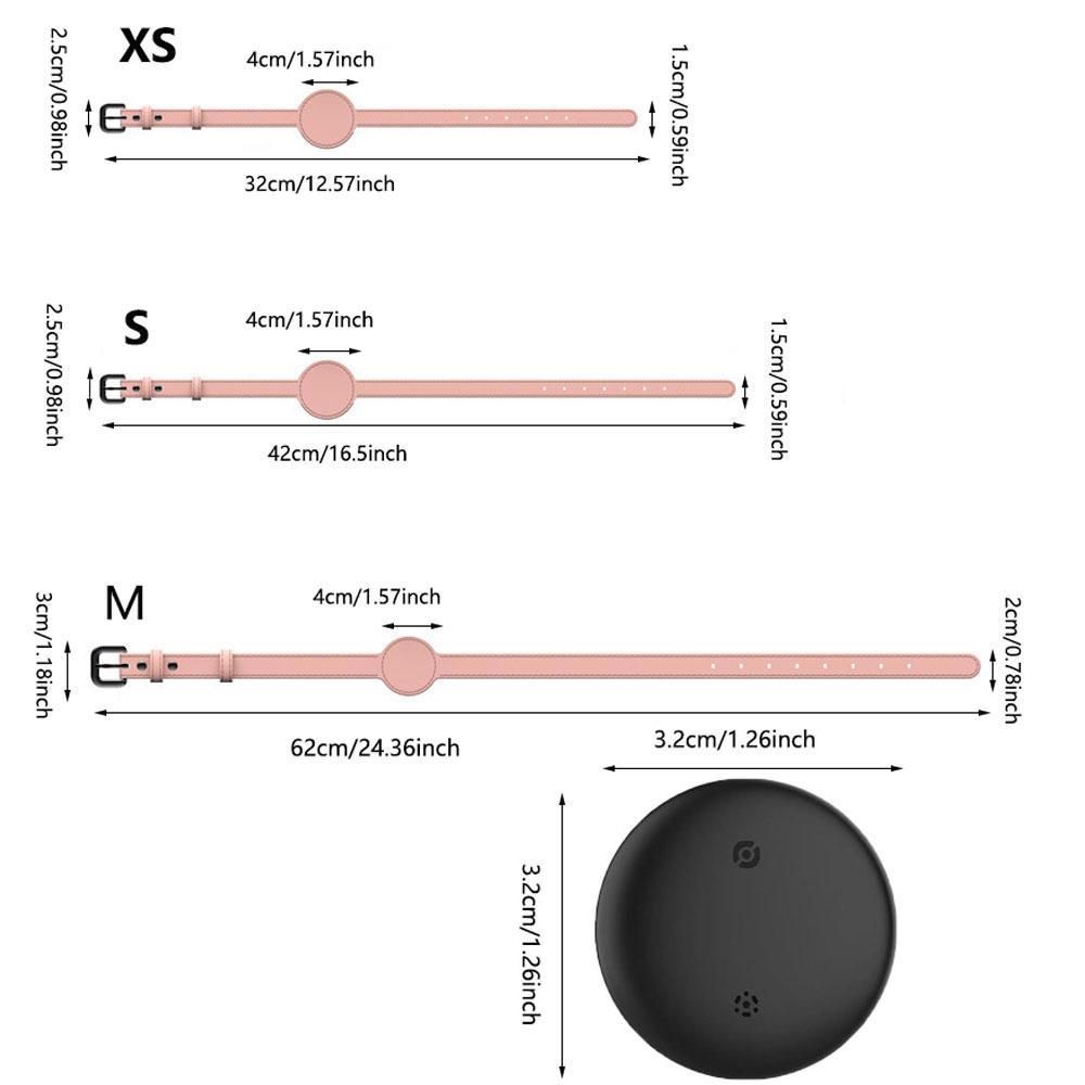 Apple Find My Smart Mini Cat & Dog Pet Tracker, iOS Compatible, Leather Adjustable Collar, Small Medium Large Dogs Puppies
