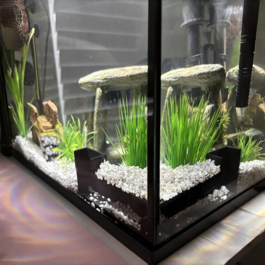 270° Full View Aquarium Biome Cave Set for Tropical Fish and Shrimp, Interactive Tunnel and Hideaway, Safe Resin and Connectable Design