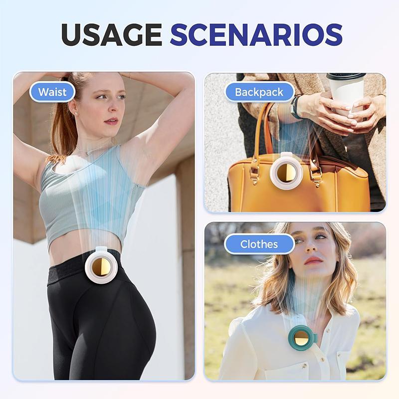 WestDeer Portable Silent Mini Bladeless Electric Fan,Adjustable 3-speed Suspended Waist Fans,Phone Cooling Fan,Personal Fan,Rotating BodyFan Suitable for Outdoor Travel,fathersdaygift,rechargeable personal fan,handheld turbo fan,Perfect Gift