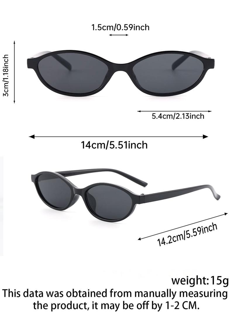 Women's Vintage Oval Frame Sunglasses, Classic Oval Sunglasses, Trendy Casual Sunglasses for Everyday Use, Fashion Accessories for Outdoor Activities