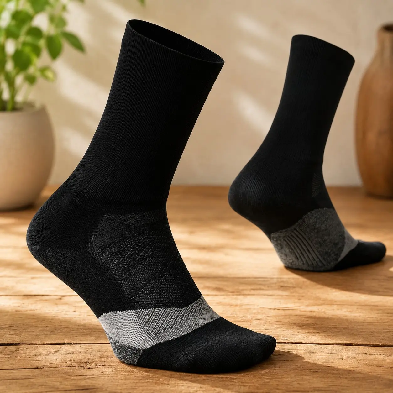 Elite Light Cushion Mini Crew Sock - Sport Sock with Targeted Compression(Gift)