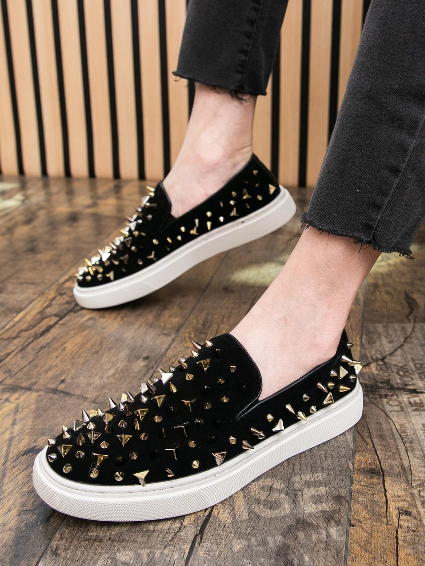 Men's Rivet Trendy Simple Board Shoes, Fashion Party Nightclub Daily Wear Business Loafers, Slip-On Walking Shoes