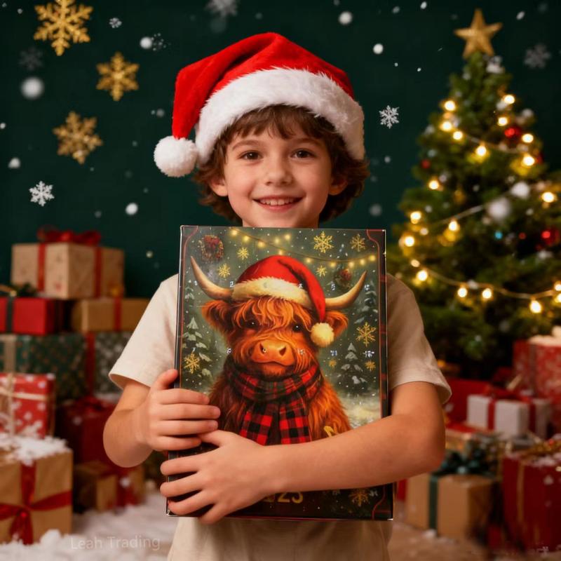 2D Graphic Design, 2025 24 Days of Christmas Countdown Calendar with 24 Collectible Mini Cows - Scottish Theme Christmas and Halloween Countdown Calendar, 1-24 Numbered Doors, Daily Cow-Shaped Display, Christmas Decoration 2D Graphic Design, 2025 24 Days of Christmas Countdown Calendar with 24 Collectible Mini Cows - Scottish Theme Christmas and Halloween Countdown Calendar, 1-24 Numbered Doors, Daily Cow-Shaped Display, Christmas Decoration
