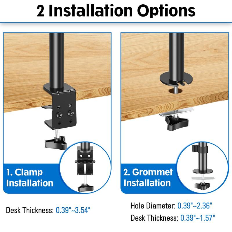 MOUNTUP 13"-32" Single Monitor Mount, Adjustable Monitor Stand for Flat Curved Computer Screen, Black, MU4003-A