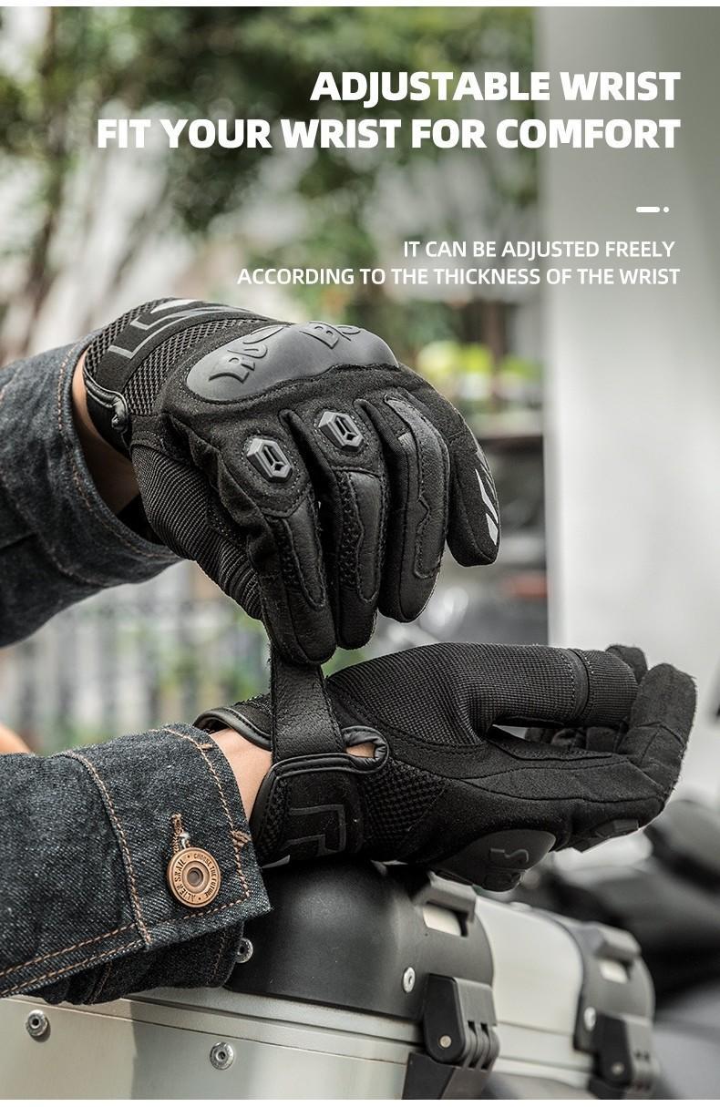 ROCKBROS Summer Motorcycle Gloves - Breathable, Touchscreen Hard Knuckle Gloves for Men Women