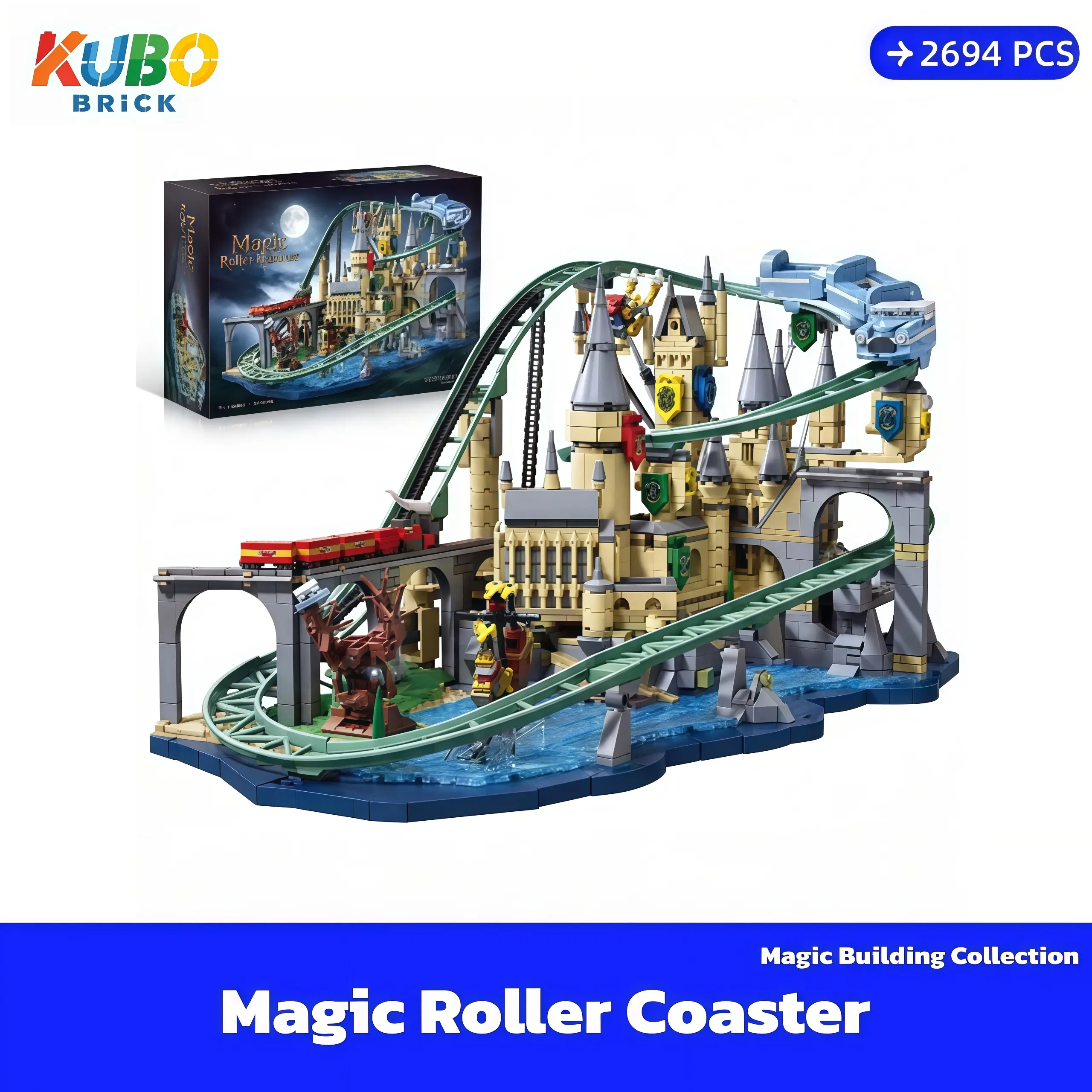 [KUBO-bricks](SHIP FREE) Magic Roller Coaster Magic Building Collection 2694 Pieces With GIFT box