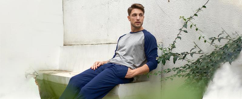 DAVID ARCHY Mens Pajamas Set - Soft Pajama Set for Men 2 Piece Long Sleeve Pajamas for Men Cotton Mens Pjs Sets with Pockets Pants Top FathersDayGift