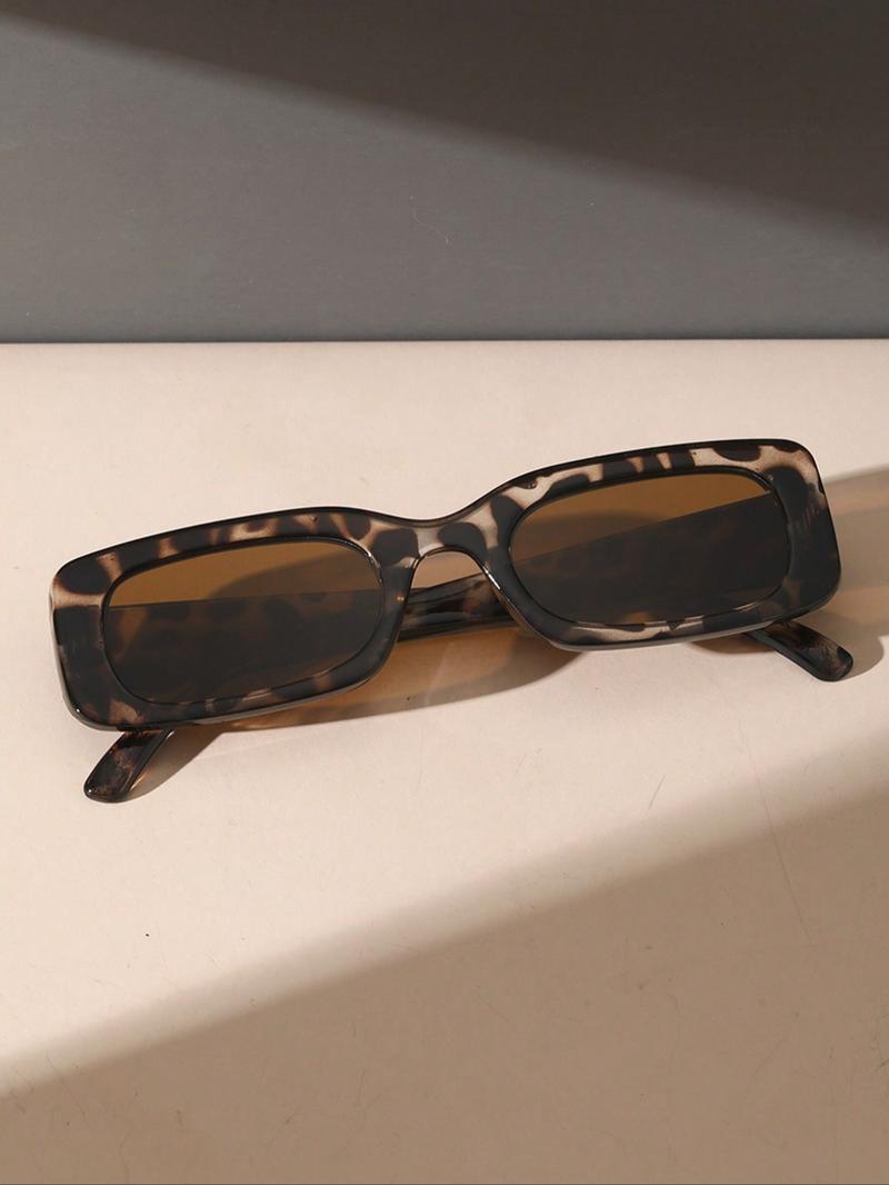 Women's Rectangular Vintage Multicolor, Perfect for Daily Wear, Driving, Fishing, Outdoor Leisure Activities, Trendy Styling Sunglasses